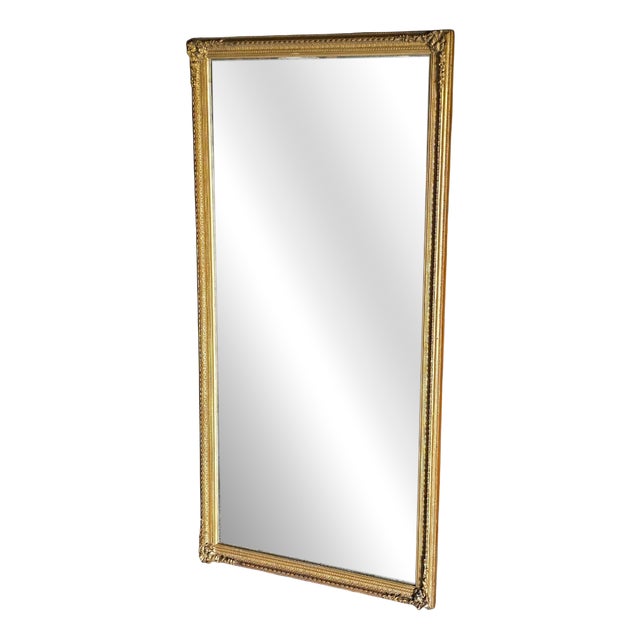 Antique Gilt Full-Length Floor Dressing Mirror, 1910 For Sale