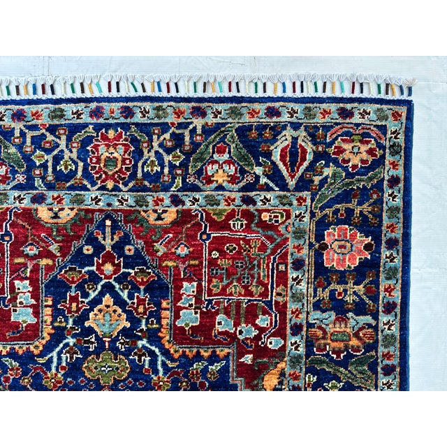Tribal Royal Blue Karachoph Kazak Medallion Hand-Knotted Wool Rug - 3'11" X 6'0" For Sale - Image 3 of 12