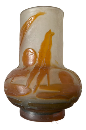 Small Glass Vase with Cameo Work by Emile Gallé, 1900s