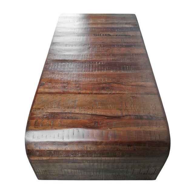 2020s Salvaged Wood Waterfall Coffee Table For Sale - Image 5 of 8