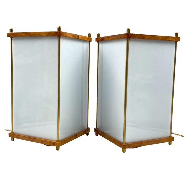 Palisander and Brass Table Lamps by Leonardo Mosso, Italy, 1970s, Set of 2 For Sale - Image 9 of 18