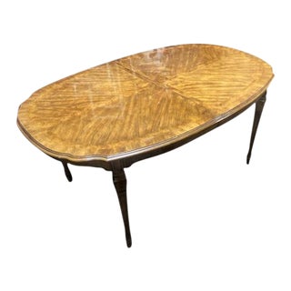 Late 20th Century 104" Burlwood Drexel Heritage Dining Table For Sale