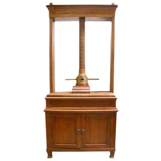 Dutch Oak Linen/Book Press For Sale
