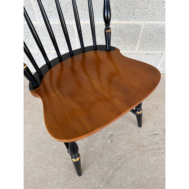 Hitchcock L. Hitchcock Black Harvest Maple Fan Back Windsor Side Chair For Sale - Image 4 of 8