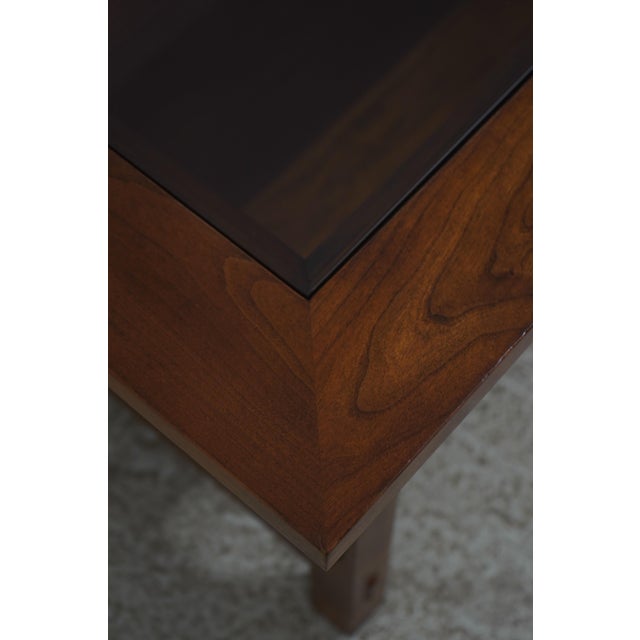 1990s Stickley Mission Cherry Glass Top Coffee Table For Sale - Image 5 of 13