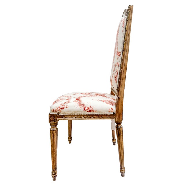 Pair of Louis XVI Style Toile De Jouy Side Chairs by Fournier Paris For Sale - Image 13 of 18