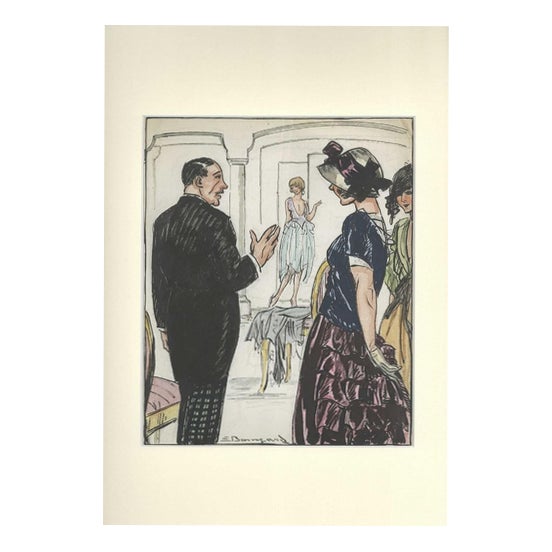 Luigi Bompard, Party, Watercolor and Ink Drawing, Early 20th Century For Sale
