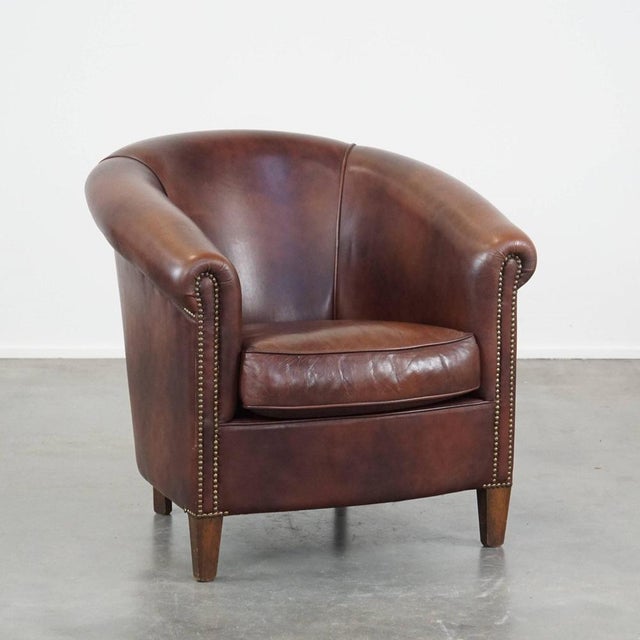 English Style Club Chair in Cowhide Leather For Sale - Image 14 of 14