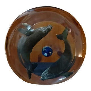 Robert Wyland "Humpback Whale Planet" Lucite Sculpture - Limited Edition For Sale