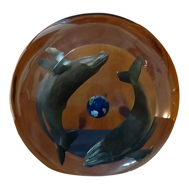 Robert Wyland "Humpback Whale Planet" Lucite Sculpture - Limited Edition For Sale