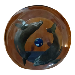 Robert Wyland "Humpback Whale Planet" Lucite Sculpture - Limited Edition