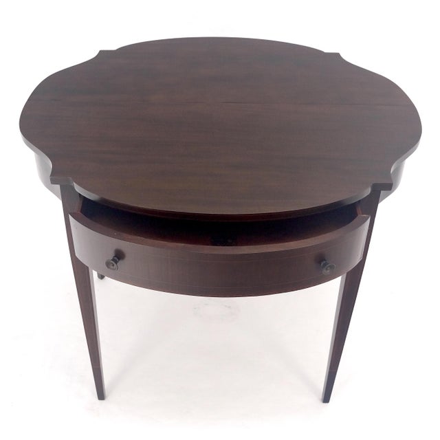 Flip Top Mahogany One Drawer Console Game Sofa Breakfast Top MINT For Sale - Image 14 of 18