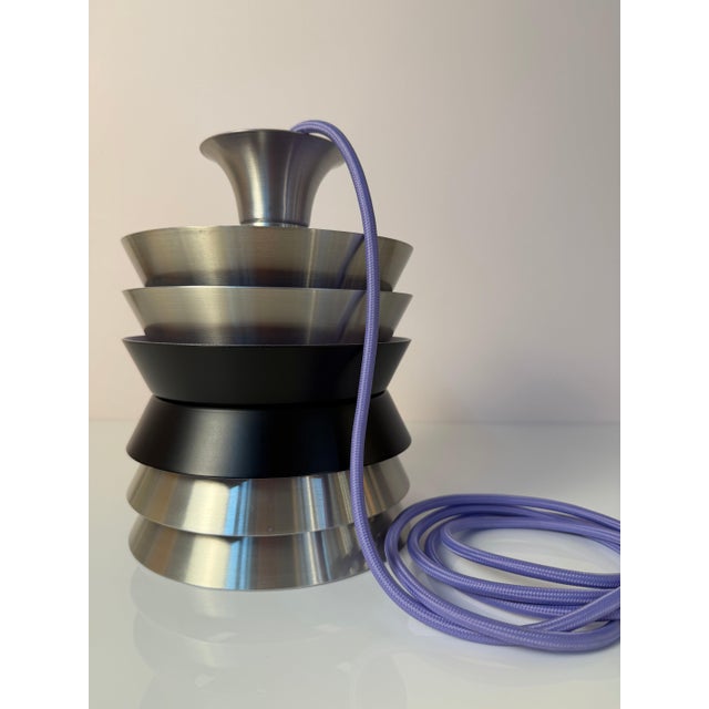 Trava Hanging Lamp in Silver, Black and Orange by Carl Thore for Granhaga For Sale - Image 11 of 11
