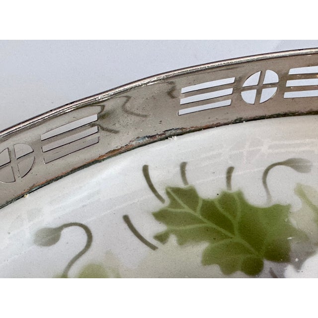 1920s Antique Art Deco Serving Tray in Ceramic and Metal from BMF, Germany, 1920s For Sale - Image 5 of 18