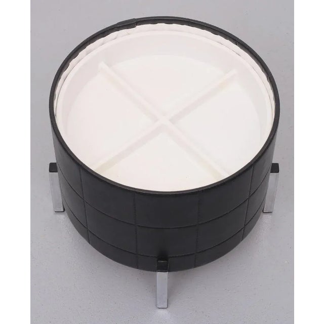 1960s Black Faux Leather Sewing Stool, 1960s For Sale - Image 5 of 8