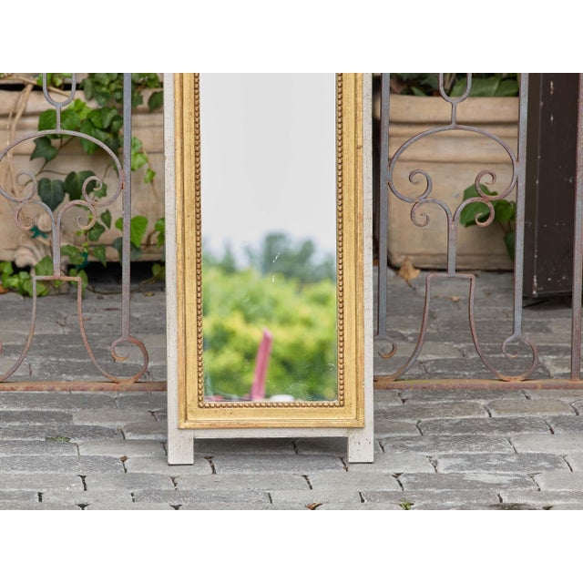 French Louis XVI Revival Giltwood Mirror With Laurel Crest, Circa 1920 For Sale - Image 4 of 8