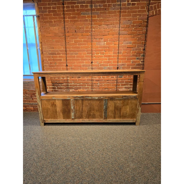 Reclaimed Wood Sideboard & Bar For Sale - Image 4 of 5