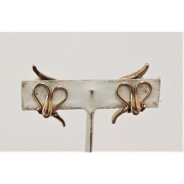 Modern Vintage 1964 Napier Book Piece Faux-Pearl Clip Earrings- 2 Pieces For Sale - Image 3 of 9