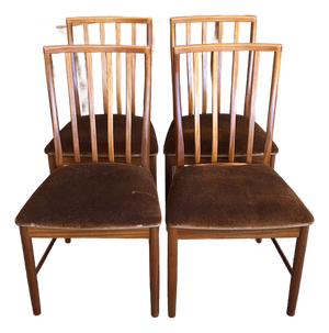 Set of Four Mid Century Modern Teak Frame Dining Chairs c.1960