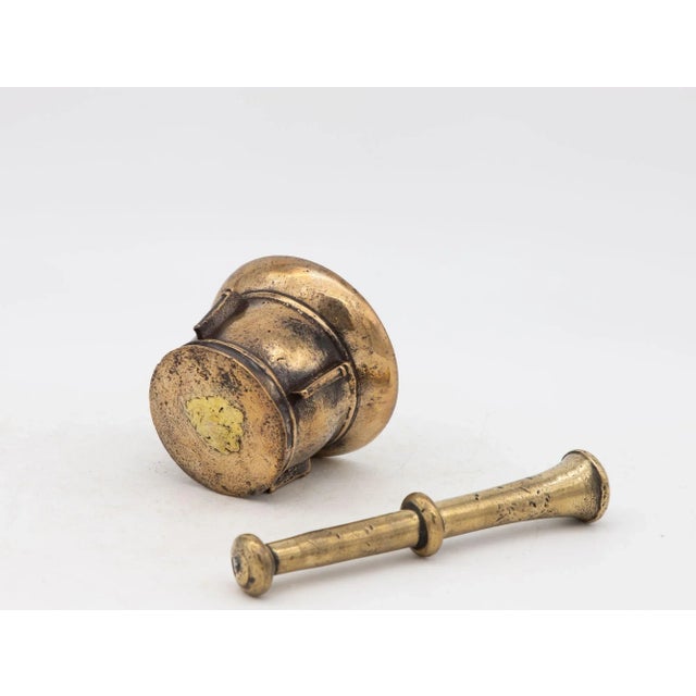 Brass Antique Vintage Brass Mortar and Pestle For Sale - Image 8 of 8