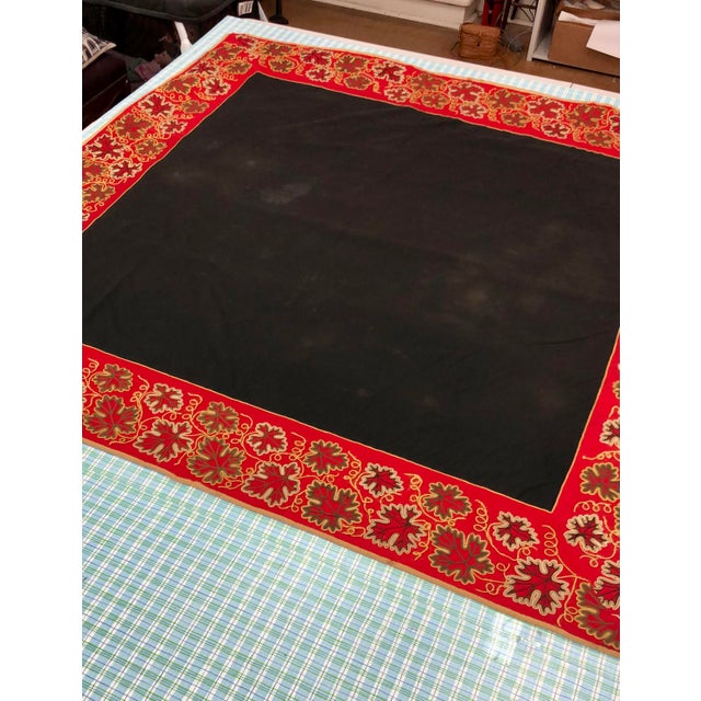 Large Antique Embroidered Textile Wall Hanging With Raised Floral Border — Possibly Portuguese For Sale - Image 12 of 13