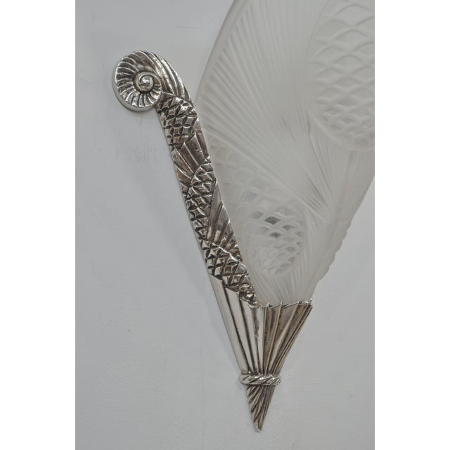1930s French Art Deco Wall Sconces by Degue & Louis Vandamme France - a Pair For Sale - Image 6 of 13