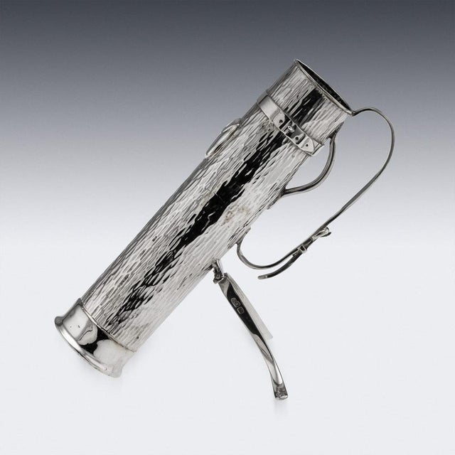 Antique English Silver Golf Bag Cigar Holder from Sheffield, 1909 For Sale - Image 3 of 16