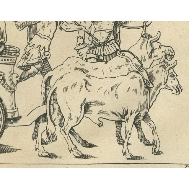 18th Century Montfaucon, Roman Carts, Carriages and a Ceremonial Car from Reliefs, 1722, Engraving For Sale - Image 5 of 8
