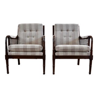 Pair English Regency Style Library Chairs For Sale