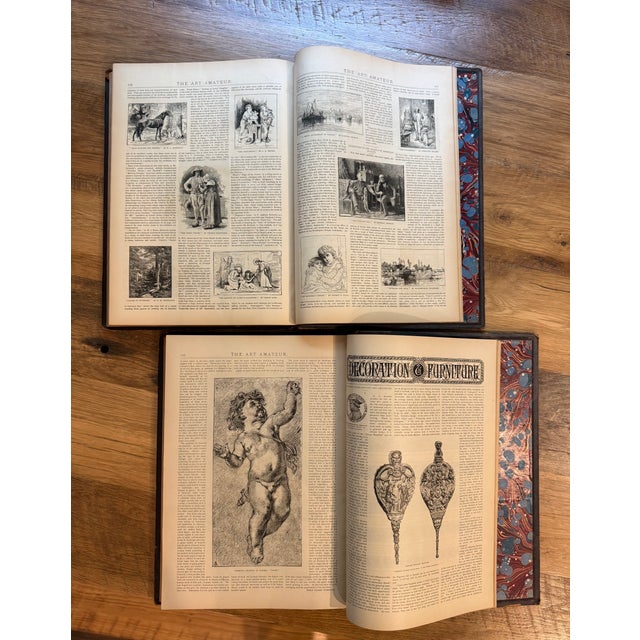 Metal 1879–1882 Leather Hardcover Books Art Amateur Bound Journals by Montague Marks – Set of 2 Deluxe Volumes For Sale - Image 7 of 14