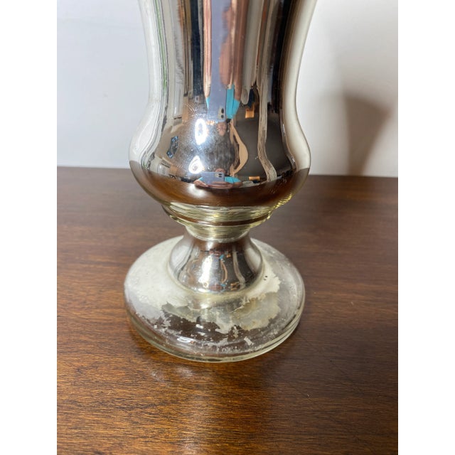Art Deco Antique Mercury Glass Vase For Sale - Image 3 of 7