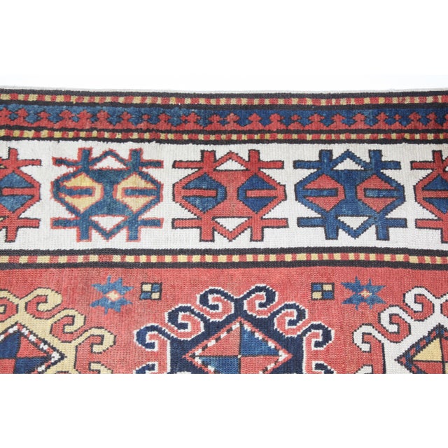 1900 - 1909 Antique Caucasian Sahsavan-Kazak Long Carpet-8' 1'' X 3' 2'' For Sale - Image 5 of 16