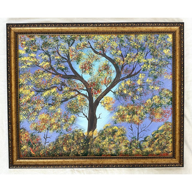 Colorful original framed and signed acrylic painting on canvas from the early 21st century by Ernie Faragoi (Florida,...
