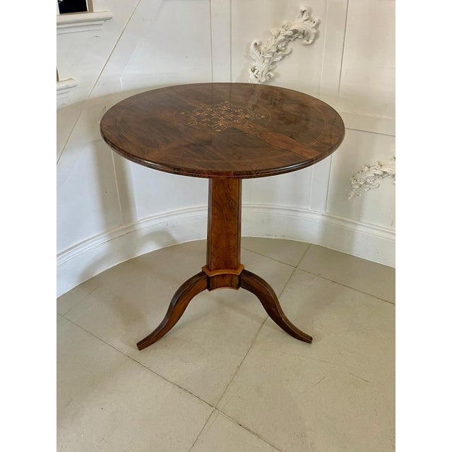 Antique Rosewood Inlaid Circular Table, 1860 For Sale - Image 11 of 11