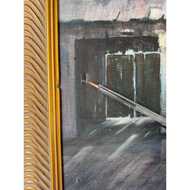 1970’s Vintage P. D. Kane Seascape Harbor Oil on Canvas Painting – Framed For Sale - Image 14 of 14