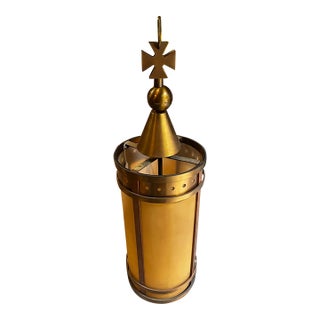 1970s Griffin Brass Gothic Pendant Chandelier For Sale