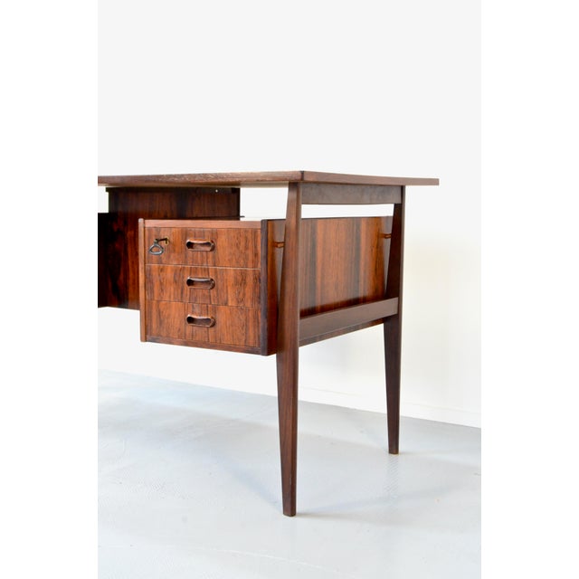 Mid-Century Modern Danish Executive Desk in Teak For Sale - Image 6 of 13