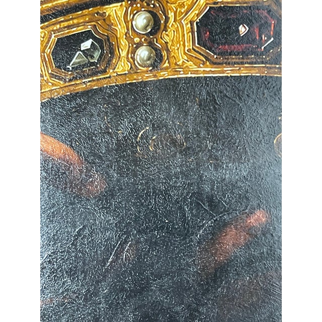 Italian Baroque Madonna Hand-Textured Art Print, Detail After Bartolomeo Cavarozzi For Sale - Image 4 of 9