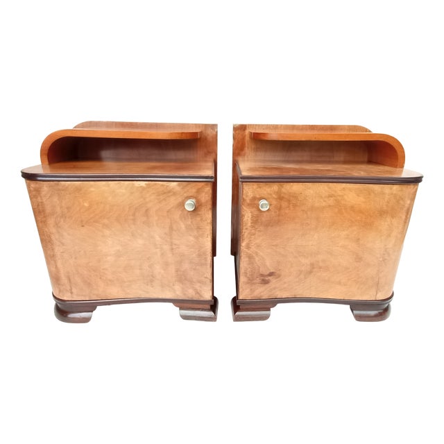 Bedside Tables by Jindrich Halabala for Up Závody, 1950s, Set of 2 For Sale