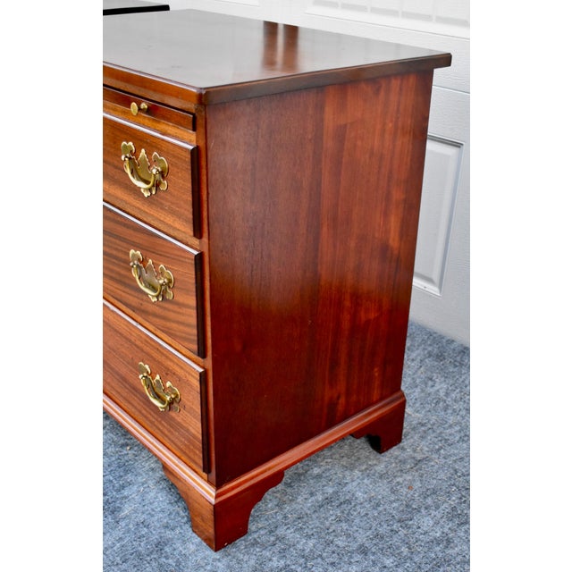 Vintage Pair Mahogany Nightstands Chippendale Chests With Pull Out For Sale - Image 10 of 18