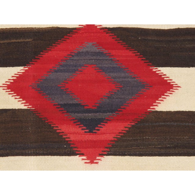 Textile Third Phase Navajo Chiefs Blanket C. 1890 Handmade Native America Textile Square For Sale - Image 7 of 18