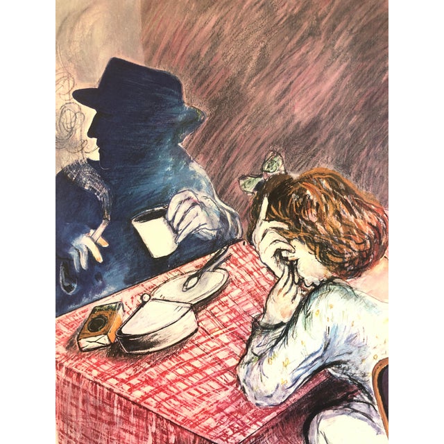 Printmaking Materials Shaoul Smira, 1980's Large Modernist Israeli Film Noir Figures Lithograph Neo-Expressionism, 1985 For Sale - Image 7 of 8