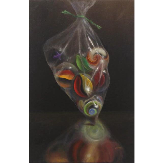 Bag of Marbles - Hyper-Realistic Contemporary Oil Painting on Canvas by Stuart Dunkle For Sale - Image 9 of 9
