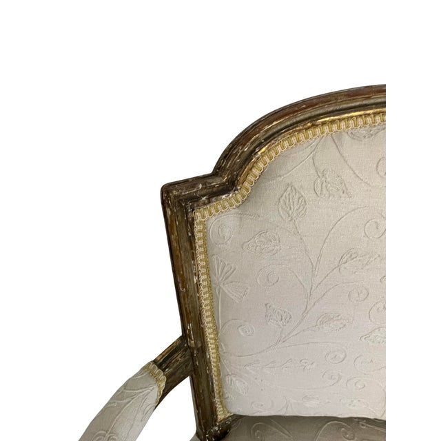 19th Century Louis XVI Style Giltwood Settee For Sale - Image 4 of 10