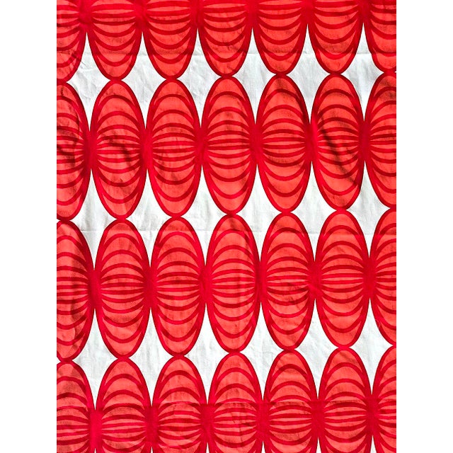2007 Ikea Anna Salander 'Tyglösa' Red & Orange Fabric Remnant, Approximately 8' For Sale - Image 9 of 10