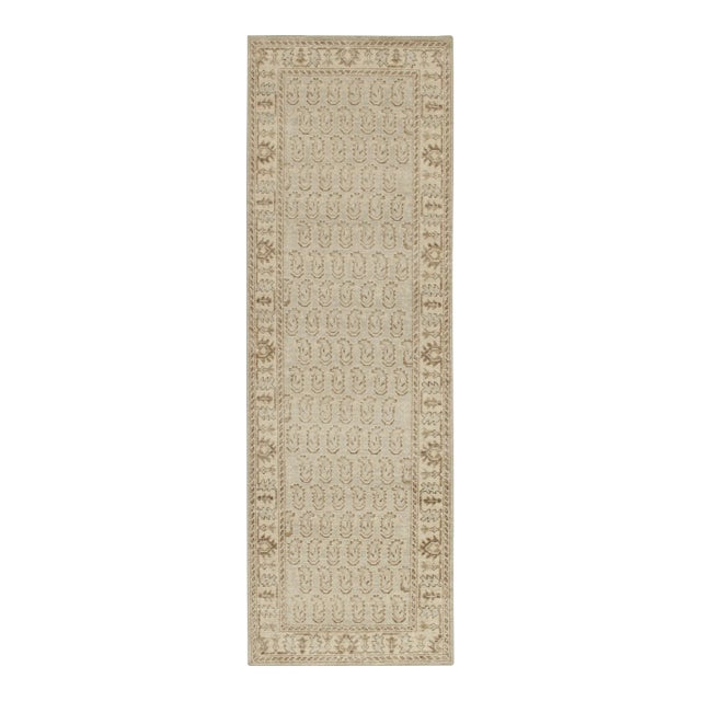 Rug & Kilim’sTribal Style Runner in Blue With Beige-Brown Paisley Patterns For Sale