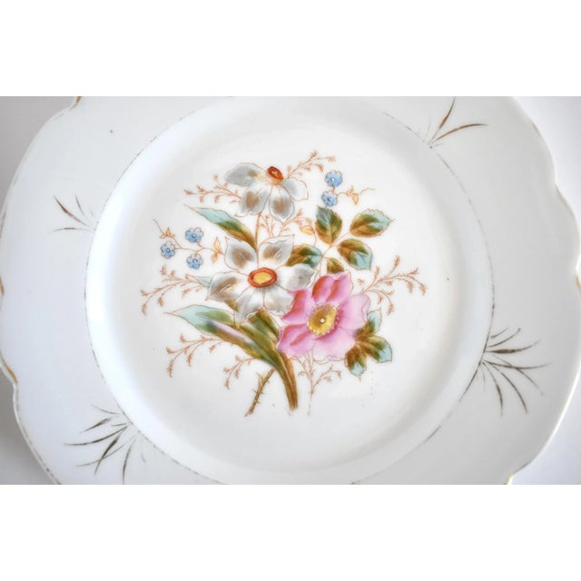 19th Century Victorian Floral Dessert Plates- a Pair For Sale - Image 4 of 9