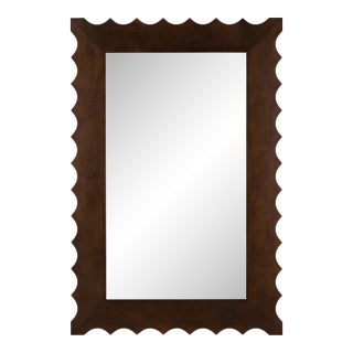 Burt Wall Mirror, Dark Wood For Sale