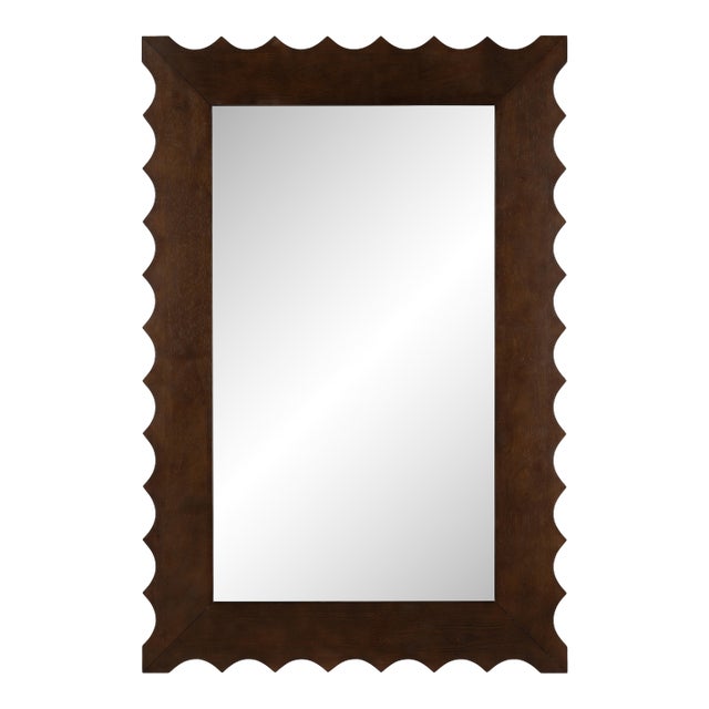 Burt Wall Mirror, Dark Wood For Sale