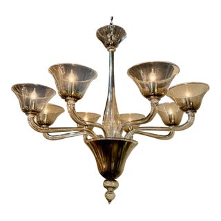 Modern Fume' Murano Chandelier With 8 Lights For Sale